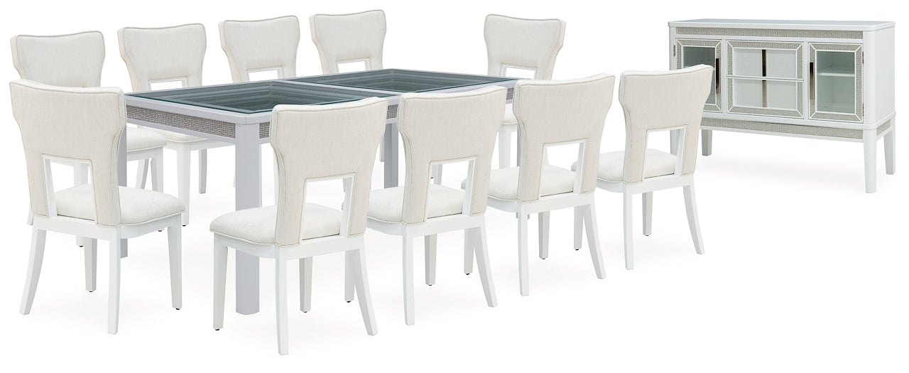 Chalanna Dining Table and 10 Chairs with Storage