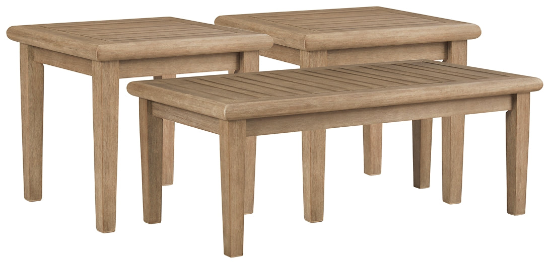 Gerianne Outdoor Coffee Table with 2 End Tables