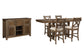 Moriville Counter Height Dining Table and 4 Barstools with Storage