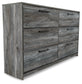 Baystorm Full Panel Bed with 4 Storage Drawers with Dresser